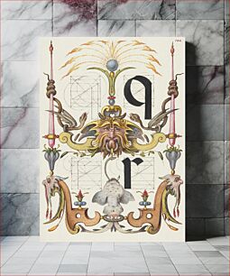 Πίνακας, Guide for Constructing the Letters q and r from Mira Calligraphiae Monumenta or The Model Book of Calligraphy (1561–1596) by Georg Bocskay and Joris Hoefnagel