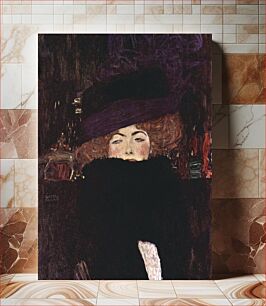 Πίνακας, Gustav Klimt's Dame mit Hut und Federboa (1909)