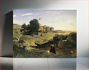 Πίνακας, Hagar in the Wilderness (1835) by Camille Pissarro