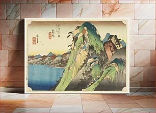 Πίνακας, Hakone Lake, in The Fifty-Three Stations of the Tokaido Road (Tokaido Gojusan Tsugi-no Uchi), by Utagawa Kuniyoshi