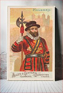 Πίνακας, Halberd, from the Arms of All Nations series (N3) for Allen & Ginter Cigarettes Brands issued by Allen & Ginter