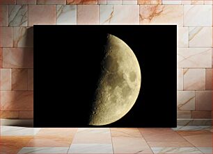 Πίνακας, Half Moon in Night Sky Μισό φεγγάρι στον νυχτερινό ουρανό