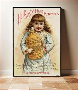 Πίνακας, Hall's Vegetable Sicilian Hair Renewer saved Papa's hair from turning gray, and falling off, and will save yours. Keeps the scalp healthy. The people's favorite