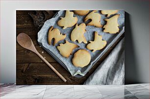 Πίνακας, Halloween Cookies on a Baking Tray Μπισκότα αποκριών σε ταψί