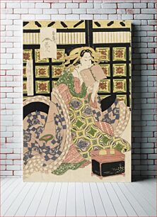 Πίνακας, Hanando of Ogiya, kamuro Momiji and Sakura by Kikukawa Eizan