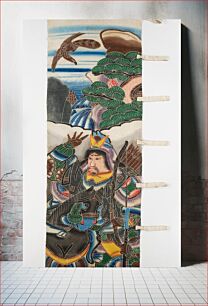 Πίνακας, Handpainted designs of samurai, crests, landscape; hanging tabs along one side