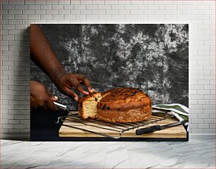 Πίνακας, Hands Cutting a Cake Χέρια που κόβουν ένα κέικ