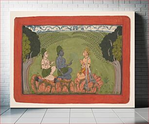 Πίνακας, Hanuman before Rama and Lakshmana: Folio from the dispersed “Mankot" Ramayana series, India, Punjab Hills, kingdom of Mankot