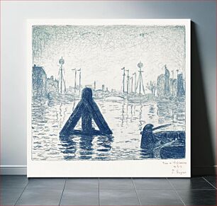 Πίνακας, Harbor in Holland–Flushing (La balise–En Holland, Flessingue) (ca. 1894) by Paul Signac