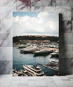 Πίνακας, Harbor with Luxury Yachts Λιμάνι με πολυτελή γιοτ