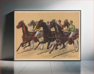 Πίνακας, [Harness race depicting five horses]