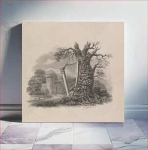 Πίνακας, Harp against tree near a castle