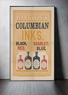 Πίνακας, Harrison's Columbian inks, black, scarlet, red, blue