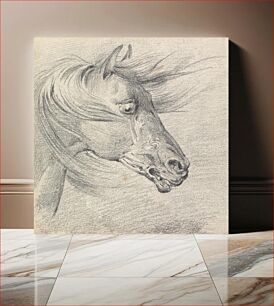 Πίνακας, Head and Neck of a Horse in Fear or Exhaustion, Mane Swept Forwards, Profile Right