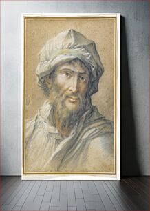 Πίνακας, Head of a bearded man with a turban by Salvator Rosa