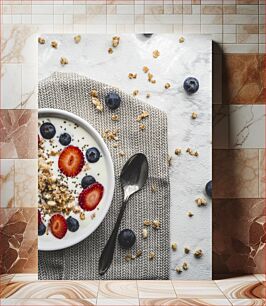 Πίνακας, Healthy Breakfast Bowl with Berries Υγιεινό μπολ πρωινού με μούρα