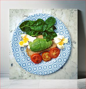 Πίνακας, Healthy Breakfast Plate Υγιεινό Πιάτο Πρωινού