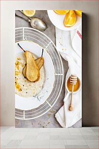 Πίνακας, Healthy Breakfast with Pears and Honey Υγιεινό πρωινό με αχλάδια και μέλι