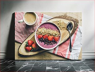 Πίνακας, Healthy Breakfast with Smoothie Bowl Υγιεινό Πρωινό με Smoothie Bowl