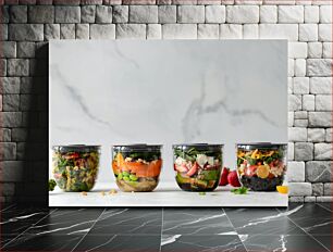 Πίνακας, Healthy Food in Transparent Containers Υγιεινή διατροφή σε διαφανή δοχεία