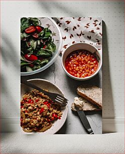 Πίνακας, Healthy Meal with Beans and Vegetables Υγιεινό γεύμα με φασόλια και λαχανικά