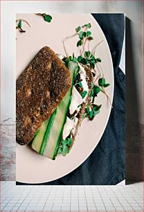 Πίνακας, Healthy Sandwich with Fresh Greens Υγιεινό σάντουιτς με φρέσκα χόρτα