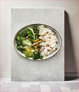 Πίνακας, Healthy Veggie and Rice Bowl Υγιεινό μπολ λαχανικών και ρυζιού
