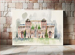 Πίνακας, Hearst School for Girls: The Elevation of the Main Building by Whitney Warren Jr