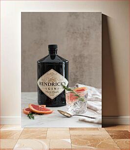 Πίνακας, Hendrick's Gin Bottle with Garnished Drink Hendrick's Gin Bottle with Garnished Drink