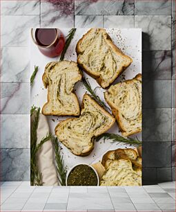 Πίνακας, Herb Bread and Spice with Drink Ψωμί από βότανα και μπαχαρικά με ποτό