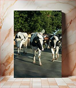 Πίνακας, Herd of Cows on Road Κοπάδι αγελάδων στο δρόμο