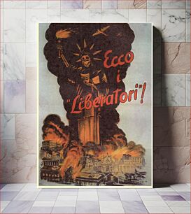 Πίνακας, Here are the the liberators-Italian WWII Poster - Statue of Liberty