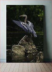 Πίνακας, Heron on a Rock Ερωδιός σε βράχο