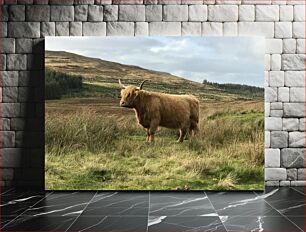 Πίνακας, Highland Cow in Natural Habitat Highland Cow σε φυσικό βιότοπο