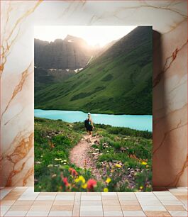 Πίνακας, Hiker in a Mountain Landscape Πεζοπόρος σε ορεινό τοπίο