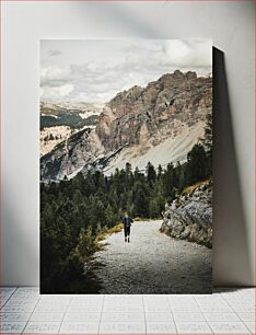 Πίνακας, Hiker in Mountain Landscape Πεζοπόρος στο ορεινό τοπίο