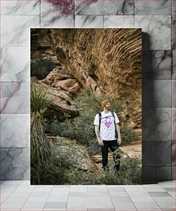 Πίνακας, Hiker in Rock Formation Πεζοπόρος σε σχηματισμό βράχου