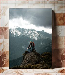 Πίνακας, Hiker on a Mountain Ridge Πεζοπόρος σε μια κορυφογραμμή του βουνού