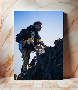 Πίνακας, Hiker on Rocky Climb Πεζοπόρος στο Rocky Climb