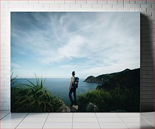 Πίνακας, Hiker Overlooking the Sea Πεζοπόρος με θέα στη θάλασσα