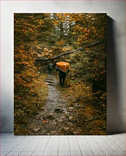 Πίνακας, Hiking in Autumn Forest Πεζοπορία στο φθινοπωρινό δάσος