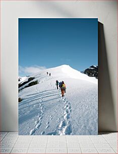 Πίνακας, Hiking on Snowy Mountain Πεζοπορία στο Snowy Mountain