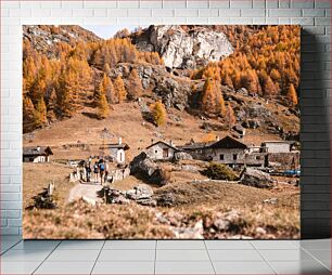 Πίνακας, Hiking Through Autumn Village Πεζοπορία μέσα από το φθινοπωρινό χωριό