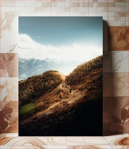 Πίνακας, Hiking Through Mountain Landscape Πεζοπορία μέσα από το ορεινό τοπίο