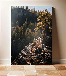 Πίνακας, Hiking with Dog in the Mountains Πεζοπορία με σκύλο στα βουνά