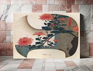 Πίνακας, Hiroshige, Chrysanthemums by Utagawa Hiroshige