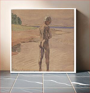 Πίνακας, His standing in the water. Motif from Fyns Hoved by Fritz Syberg