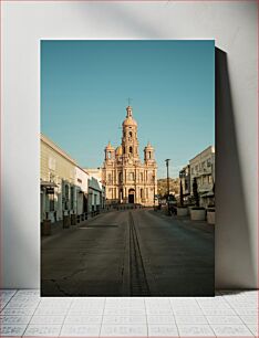 Πίνακας, Historic Church Facade in City Street Ιστορική πρόσοψη εκκλησίας στην City Street