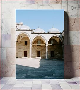 Πίνακας, Historic Stone Building with Arched Windows Ιστορικό πέτρινο κτήριο με τοξωτά παράθυρα