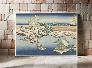 Πίνακας, Hokusai's (1833) Snow on the Sumida River (Sumida), from the series, Snow, Moon, and Flowers (Setsugekka)